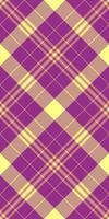 Teen texture plaid pattern, elegance fabric check . Luxurious seamless textile background tartan in magenta and lime colors. vector