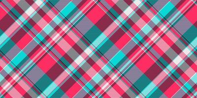 Buffalo pattern textile check, wrapping fabric plaid tartan. Structure texture seamless background in red and teal colors. vector