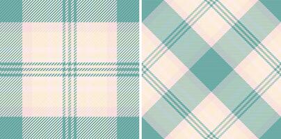 Elegant pastel teal and cream plaid patterns. Perfect for textile design, fashion, wallpaper, or website backgrounds. Versatile textures evoke warmth and sophistication. vector