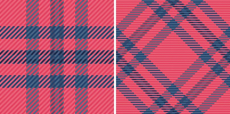Vibrant pink blue plaid patterns. Perfect for textile design, fashion, home decor, or website backgrounds.