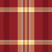 Classic plaid pattern in deep red and gold hues, evokes tradition warmth. Perfect for textiles, backgrounds, seasonal designs. Seamless versatile. vector