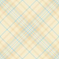 Elegant pastel plaid pattern. Soft beige and light blue crisscross design, ideal for textile prints, website backgrounds, or packaging. vector