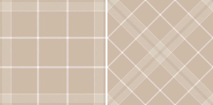Elegant seamless plaid pattern set in neutral tones. Versatile for backgrounds, textiles, or design projects needing a refined, classic touch. vector