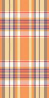 Vibrant autumnal plaid pattern in warm orange, beige, and muted purple tones. Perfect for textile design, fashion, and fallthemed projects. vector