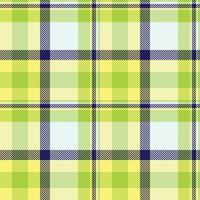 Vibrant plaid pattern featuring refreshing green and yellow hues with subtle blue accents. Ideal for textile design, backdrops, or stylish graphic projects. vector