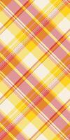 Checking check texture, worldwide plaid seamless pattern. Styled textile tartan background fabric in light and yellow colors. vector
