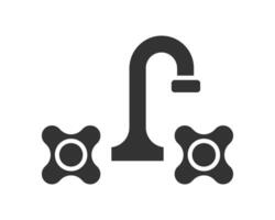 A minimalist icon depicting a classic water faucet. Great for plumbing services, home improvement, or water conservation concepts. Adaptable for app interfaces or designs. vector