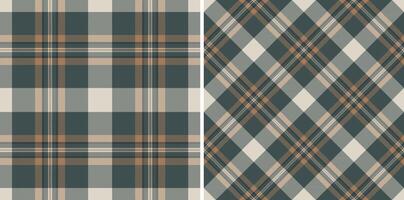 Elegant pair of seamless plaid patterns in muted earth tones. Perfect for textile design, website backgrounds, or fashion projects. vector
