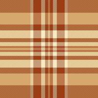Paper fabric textile, pretty tartan seamless pattern. Woven plaid texture check background in orange and light colors. vector