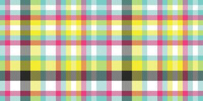 Vibrant pastel plaid pattern, perfect for textile designs, website backgrounds, or fashion illustrations. This cheerful, seamless texture evokes feelings of springtime and joy. vector