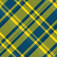 Unique fabric textile, royal check texture background. Striped pattern seamless plaid tartan in cyan and gold colors. vector