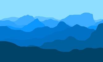 minimal mountain landscape in layered blue tones, perfect for calm nature-themed background and design use. vector