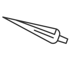 Minimalist outline icon of a spear, symbolizing strength, focus, and precision. Versatile graphic for historical, gaming, or conceptual projects. Clean design for various applications. vector
