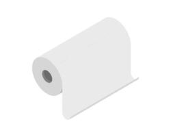 Clean, minimalist isometric illustration of a paper towel roll. Perfect for websites, apps, or presentations needing a simple, fresh design. Represents cleanliness, hygiene, and resourcefulness. vector