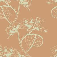 Elegant floral pattern in muted earth tones. Subtle line art style evokes a sense of calm and sophistication. vector