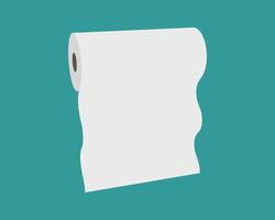 A minimalist illustration of a paper roll against a teal background. The soft, wavy edges of the paper suggest cleanliness, freshness, and renewal. vector