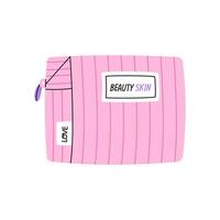Makeup bag illustration. Flat illustration isolated on white background. vector