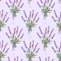 Pattern of lavender flowers on purple background vector