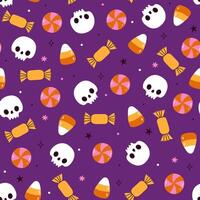 Halloween candy pattern with skulls vector
