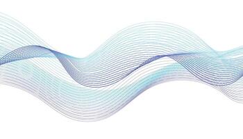 Abstract Blue Gradient Wavy Lines Background vector