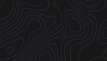 Dark Topographic Map Background with Purple Contour Lines vector