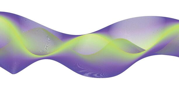 Abstract Wavy Gradient Lines in Purple and Green on White Background vector