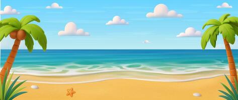 3d summer beach. vector