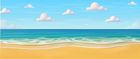 3d Cartoon summer beach. vector