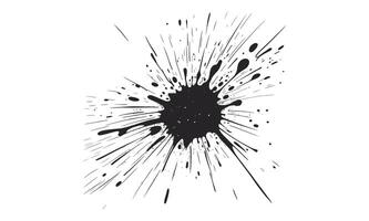 black splash on white background. Grunge ink blots and drops. High-quality manually traced illustration. vector
