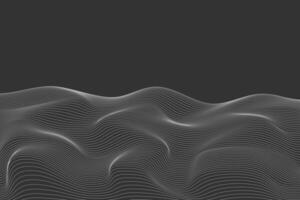 Abstract Wave Background Elegant Gray and White Linear Flowing Lines Design vector