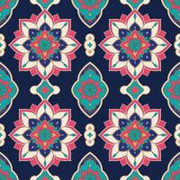 Vibrant Mughal Seamless Pattern Traditional Indian Floral Design Repeating Textile Texture vector