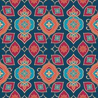 Seamless Mughal Pattern Traditional Indian Floral Textile Design Repeating Ornament Vintage Style vector