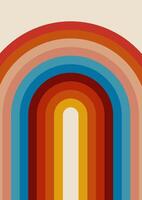 Retro abstract background with a rainbow design vector