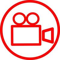 Camera film movie red outline icon design. Easily editable. vector