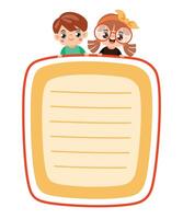 Kid With Blank Note Paper vector