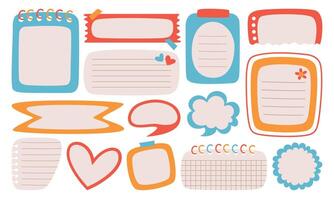 Set Of Various Note Papers vector