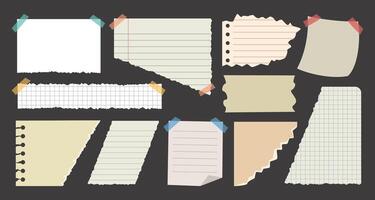 Collection Of Various Note Paper vector