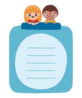 Kids With Blank Note Paper vector