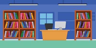 Library Drawing With Various Books vector