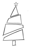 Tree pine merry christmas xmas star doodle line element black color object tree pine merry christmas happy new year 2025 2026 2027 year time drawing tree pine merry christmas xmas winter season shape vector