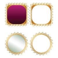 Luxury Golden Or Gold Circle Frame Border on Design vector