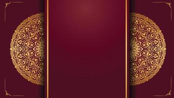 luxury ornamental mandala design coloring background in gold color and pink color Round gradient floral mandala patterns in design vector