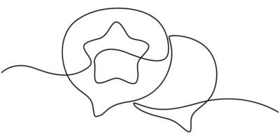 Continuous one line art drawing of speech bubble vector