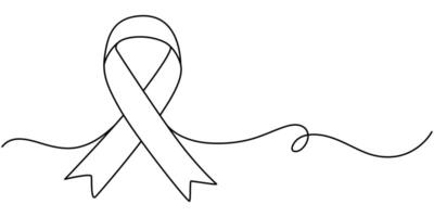 Awareness Symbol Continuous One Line Drawing Illustration vector