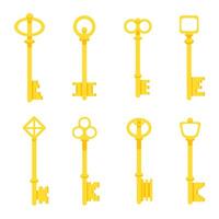 Simple Illustrations of a set of keys for locks in a simple style vector