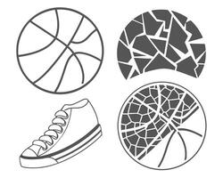 Basketball Sneaker and Abstract Designs in a Graphic Illustration vector