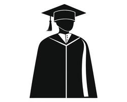 Silhouette of a Graduate in Cap and Gown Symbol of Achievement vector