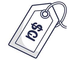 Price Tag Illustration with Dollar Sign and String on White Background vector