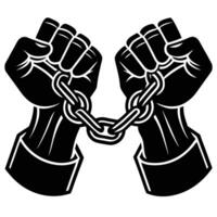 Symbolic Representation of Shackled Hands A Visual Metaphor for Oppression vector