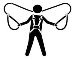 Stick Figure Using Suspension Training Straps for Fitness and Exercise vector